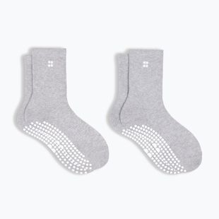Calze da donna Sweaty Betty Pilates Crew Gripper 2 pary light grey marl
