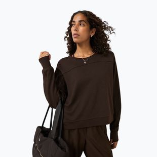 Felpa donna Sweaty Betty After Class Yoke Crop espresso brown