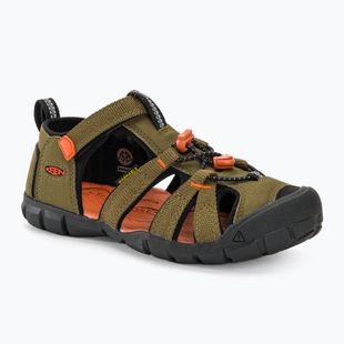KEEN Seacamp II CNX oliva scura/fiamma oro sandali junior
