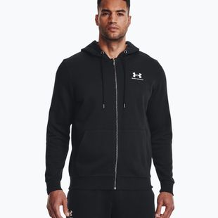 Under Armour Essential Fleece FZ Hood Uomo nero/bianco