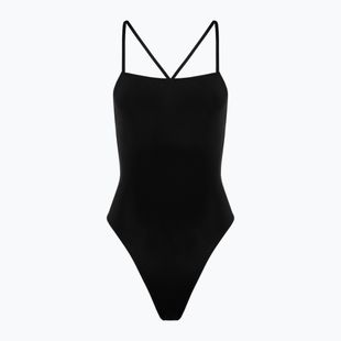 Hurley Donna Costume da bagno intero solido a collo quadrato moderato Nero