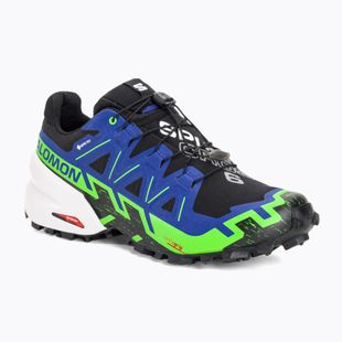 Scarpe da corsa da uomo Salomon Spikecross 6 GTX nero/surf the web/geco verde