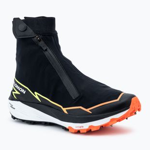 Scarpe da corsa Salomon da uomo Winter Cross Spike nero/fuoco corallo/giallo sicurezza