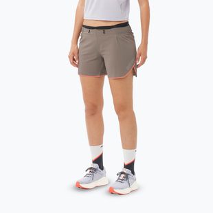 Pantaloncini da corsa Salomon Sense Aero 5" da donna in ferro/fiamma di neon