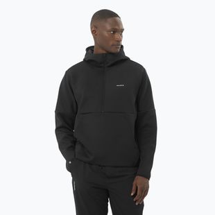 Felpa con cappuccio Salomon SHAKEout Half Zip Uomo nero profondo