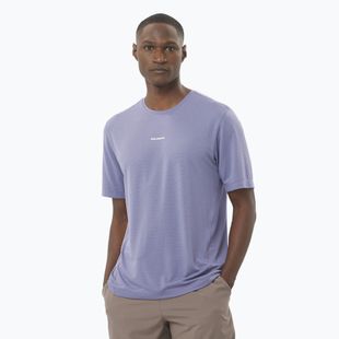 Maglietta da corsa Salomon SHAKEout Core blu granito da uomo