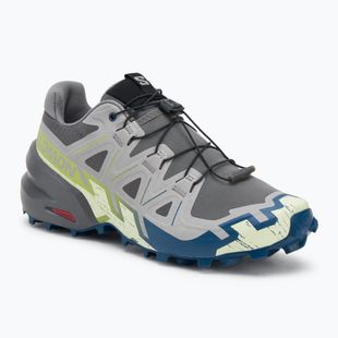 Scarpe da corsa da uomo Salomon Speedcross 6 castlerock/crema lime/poseidon