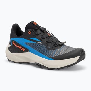 Salomon Genesis scarpe da corsa uomo nero/blu francese/ciliegia pomodoro