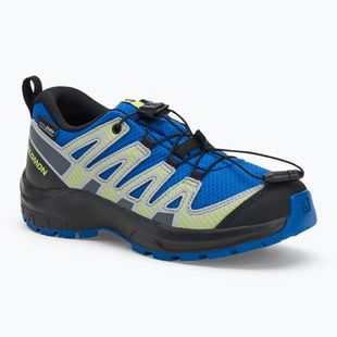 Salomon XA PRO V8 WP, scarpe da trekking per bambini blu nautico/nero/verde brillante