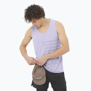 Canotta da corsa da uomo Salomon Sense Aero Singlet GFX Cosmic Sky