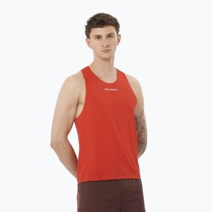 Canotta da corsa da uomo Salomon S/Lab Speed Singlet rosso fuoco
