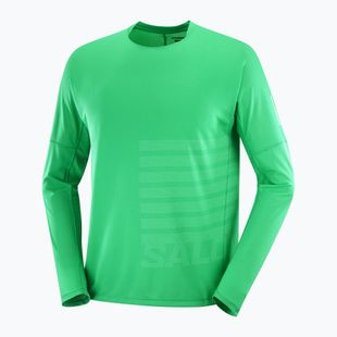 Salomon Sense Aero Tee GFX Uomo manica lunga da running parrocchetto/menta cipollina