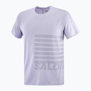 Maglietta da corsa Salomon Sense Aero Tee GFX da uomo, cielo cosmico/castoro