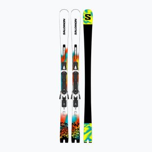 Sci da discesa Salomon E Addikt Pro 76 + attacchi MI12 GW bianco/turchese/arancio