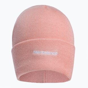 Berretto invernale da donna New Balance Knit Cuffed Beanie Ricamo rosa