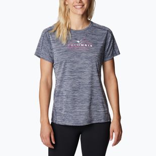Columbia donna Zero Rules Graphic Crew maglia da trekking notturna hthr/csc range lines graphic