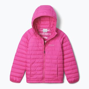 Piumino Columbia Powder Lite II con cappuccio rosa ghiaccio per bambini