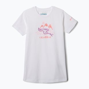 Columbia Mission Lake Graphic, camicia da trekking per bambini, bianca e con trama a forma d'acqua