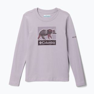 Maglia da trekking a manica lunga per bambini Columbia Hazeldel Hill Graphic Tee lavender pearl/barely printed