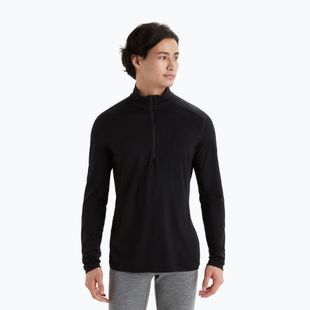 Uomo Icebreaker Merino 200 Oasis Half Zip termico a maniche lunghe nero