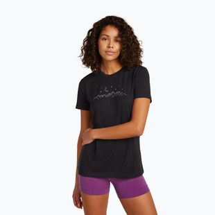 Maglia da trekking da donna icebreaker Merino 150 Tech Lite SS Tee Sparkling Stars black