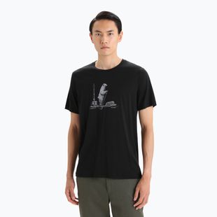 Camicia da trekking Icebreaker Tech Lite II Polar Paddle uomo nero