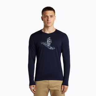 Longsleeve da uomo icebreaker Merino 200 Oasis Crewe SkiingYeti midnight navy