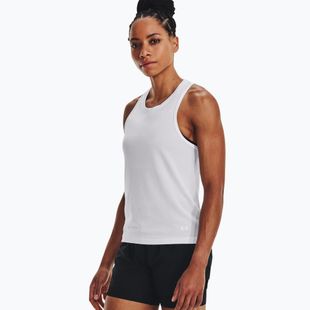 Maglietta da corsa Under Armour Seamless Stride Singlet bianca/riflettente da donna