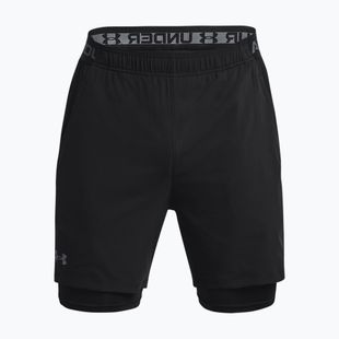 Pantaloncini da allenamento Under Armour Vanish Woven 2In1 Sts da uomo nero/nero/grigio campo