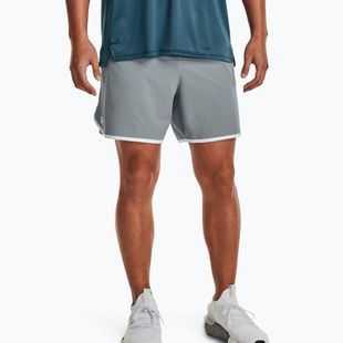 Pantaloncini da allenamento Under Armour Hiit Woven 6in harbor blu/bianco per uomo