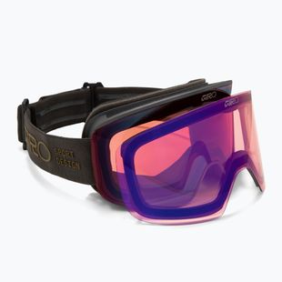Maschera da sci Giro Axis midnight brown stacked/vivid petrol/vivid infrared