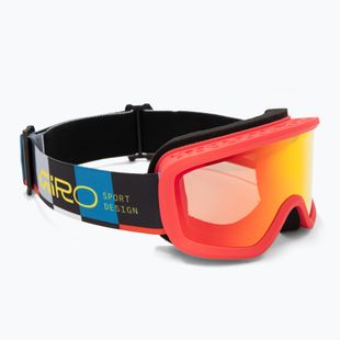 Maschera da sci per bambini Giro Chico 2.0 Jr black blocks/amber scarlet