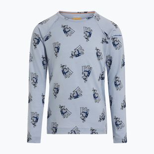 Felpa termica bambini Icebreaker Merino 200 Oasis Crewe Bear Tour Zinc Blue/Aop