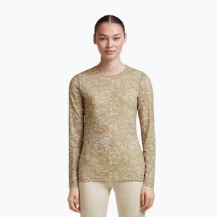 Longsleeve da donna icebreaker Merino 200 Oasis Crewe Moss Bloom cumin/undyed/aop