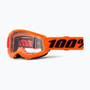 Occhiali da ciclismo per bambini 100% Strata 2 Junior arancione neon/chiaro