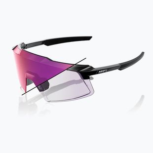 Occhiali da sole 100% Aerocraft gloss black/purple mirror photochromic