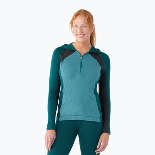Felpa termica da donna Smartwool Merino Baselayer 1/2 Zip Boxed cascade green heather