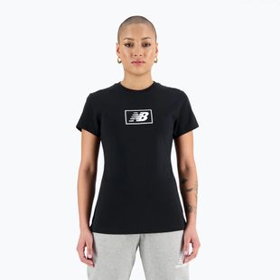 Maglia di cotone New Balance Essentials da donna, nero