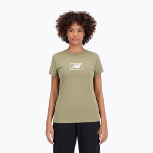 Maglia di cotone New Balance Essentials da donna, verde