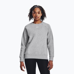 Felpa donna Under Armour Rival Fleece Crew mod gray light heather/white