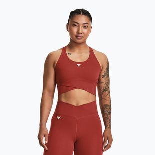 Top da allenamento donna Under Armour Project Rock LetsGo Crssover Top heritage red