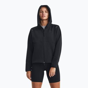 Felpa Under Armour Unstoppable Fleece FZ donna nero/nero