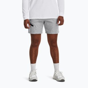 Pantaloncini da allenamento da uomo Under Armour Unstoppable Fleece mod gray/black