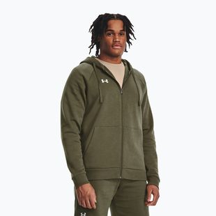 Felpa uomo Under Armour Rival Fleece FZ Hoodie navy dd green/white
