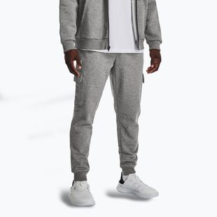 Pantaloni Under Armour Rival Fleece Cargo Jogger Uomo castlerock light heather / bianco