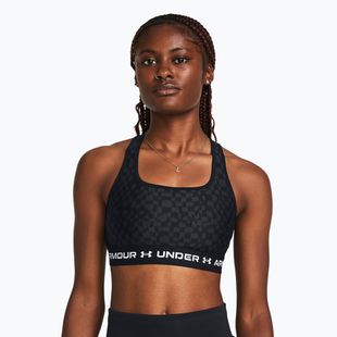 Reggiseno fitness Under Armour Crossback Mid Print nero/castano/bianco