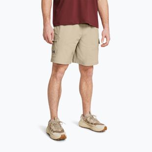 Pantaloncini da allenamento Under Armour Stretch Woven Cargo da uomo base cachi/nero