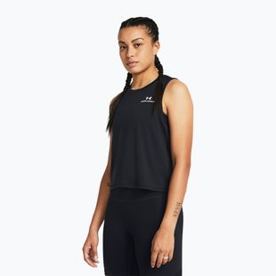 Canotta Under Armour Rush Energy Crop nero/bianco da donna per l'allenamento