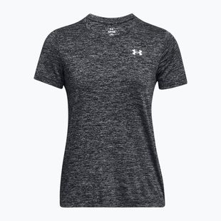 Maglietta da allenamento Under Armour Tech C-Twist nero/bianco da donna