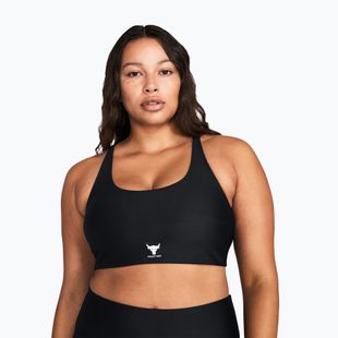 Reggiseno fitness Under Armour Project Rock All Train Crossback nero/bianco